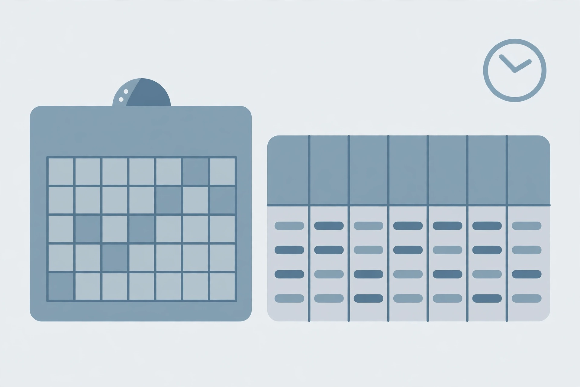 Calendar and clock illustration representing injection scheduling